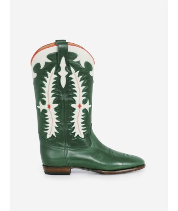 BOTTES SANTIAG MIDNIGHT TEXAS DARK GREEN la chaussure