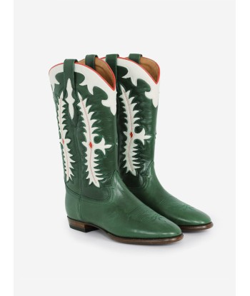 BOTTES SANTIAG MIDNIGHT TEXAS DARK GREEN la chaussure