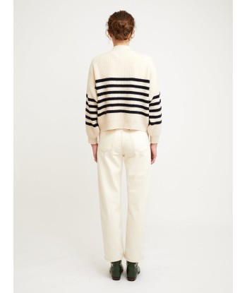 CARDIGAN ROY RAYURES NAVY WHITE france