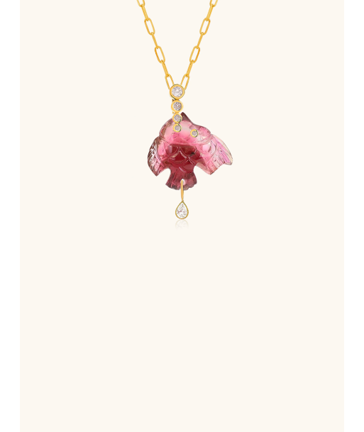 PENDENTIF POISSON TOURMALINE ROSE france