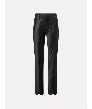 PANTALON VELOURS TAILLE HAUTE NOIR solde