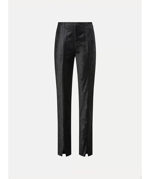 PANTALON VELOURS TAILLE HAUTE NOIR solde