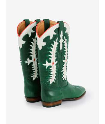 BOTTES SANTIAG MIDNIGHT TEXAS DARK GREEN la chaussure