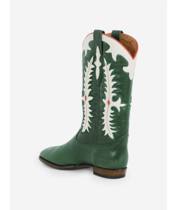 BOTTES SANTIAG MIDNIGHT TEXAS DARK GREEN la chaussure