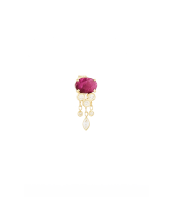 BOUCLE D'OREILLE JELLYFISH RUBIS ET DIAMANTS destockage