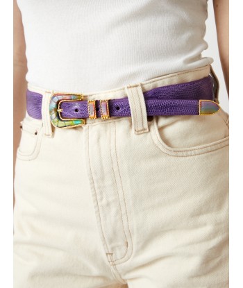 CEINTURE EXCLU CRAZY LEZARD VIOLET ET OR votre