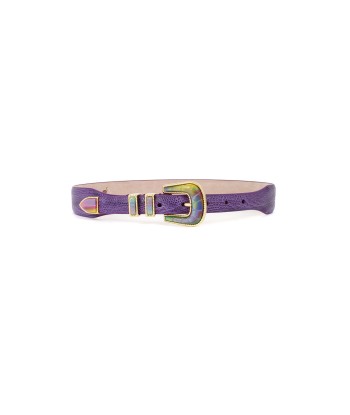 CEINTURE EXCLU CRAZY LEZARD VIOLET ET OR votre