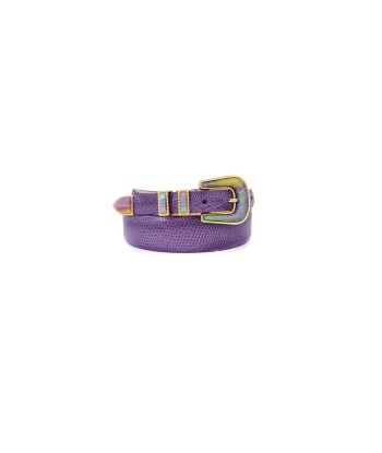 CEINTURE EXCLU CRAZY LEZARD VIOLET ET OR votre