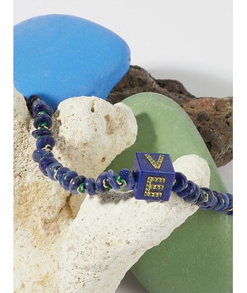 COLLIER CUBIX LOVE LAPIS ET TSAVORITES rembourrage situé sous