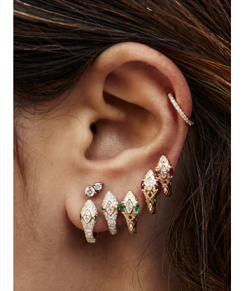 BOUCLE D'OREILLE SERPENT EMERAUDES ET DIAMANTS Venez acheter