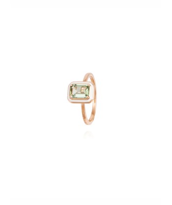 BAGUE TOURMALINE VERT EMAIL IVOIRE Pour