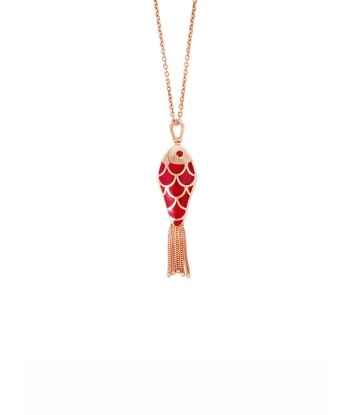 COLLIER POISSON EMAIL ROUGE - BLANC ET RUBIS ouvre sa boutique