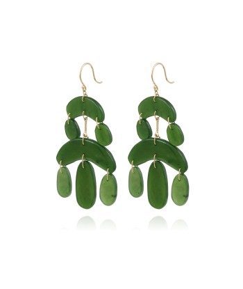 BOUCLES D'OREILLES MINI CHANDELIER EN JADE Pour