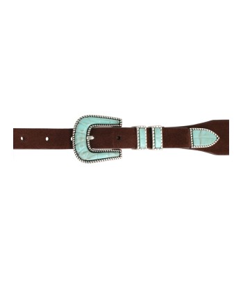 CEINTURE CRAZY EN CUIR SOFT BROWN TURQUOISE acheter en ligne