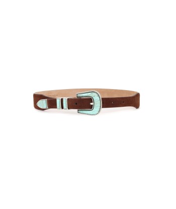 CEINTURE CRAZY EN CUIR SOFT BROWN TURQUOISE acheter en ligne