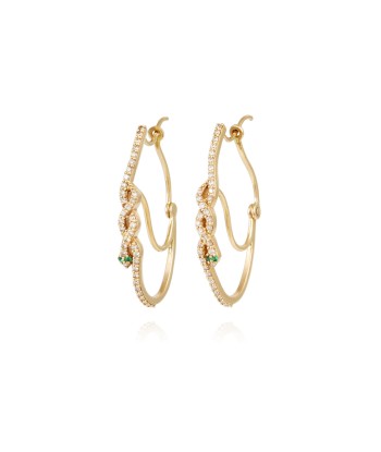 BOUCLES D'OREILLES SERPENT DIAMANTS & EMERAUDES Faites des économies