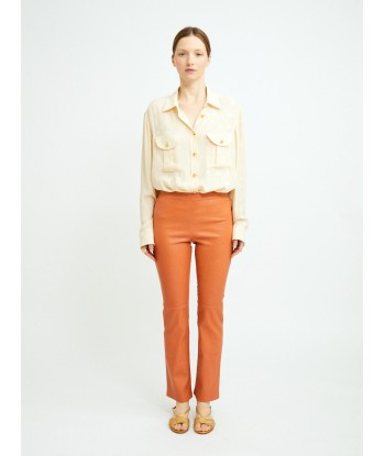 PANTALON JP TWENTY CUIR PLONGE ABRICOT JUSQU'A -70%! 