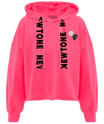 Hoodie crop bloomer neon pink "BLEED" basket pas cher