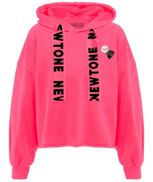 Hoodie crop bloomer neon pink "BLEED" basket pas cher