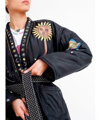 KIMONO KARMA EN SOIE NOIR 2023