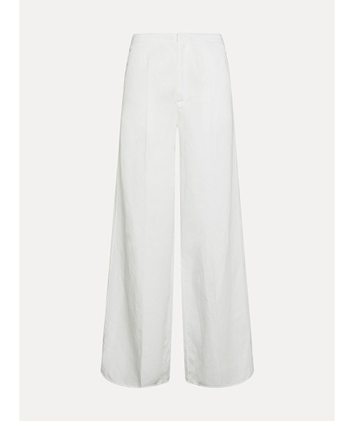 PANTALON PALAZZO EN GABARDINE DE COTON BLANC 50-70% off 