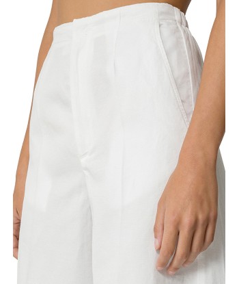 PANTALON PALAZZO EN GABARDINE DE COTON BLANC 50-70% off 