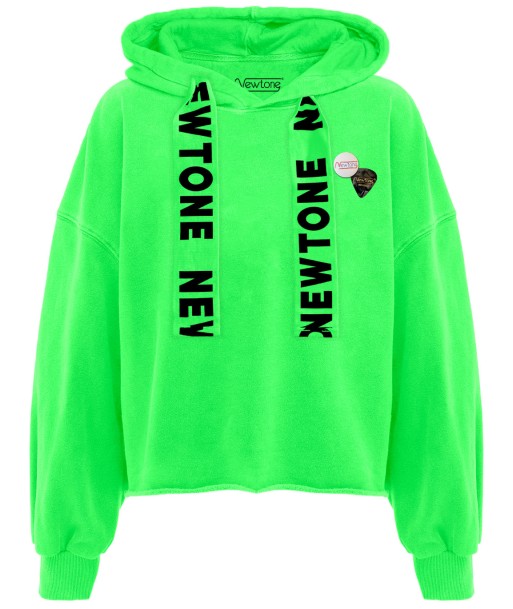 Neon green "BLEED" crop bloomer hoodie Jusqu'à 80% De Réduction