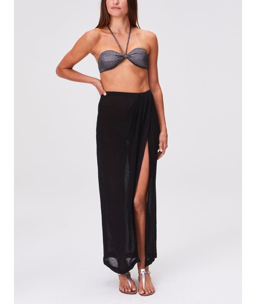 JUPE SARONG GAZE DE LIN NOIRE store