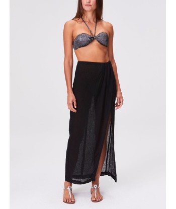 JUPE SARONG GAZE DE LIN NOIRE store