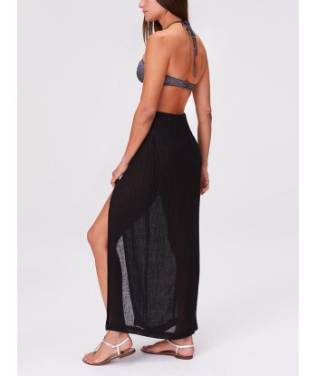 JUPE SARONG GAZE DE LIN NOIRE store