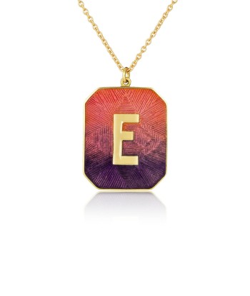 COLLIER ALPHABET ÉMAIL SUNSET E d'Europe débarque