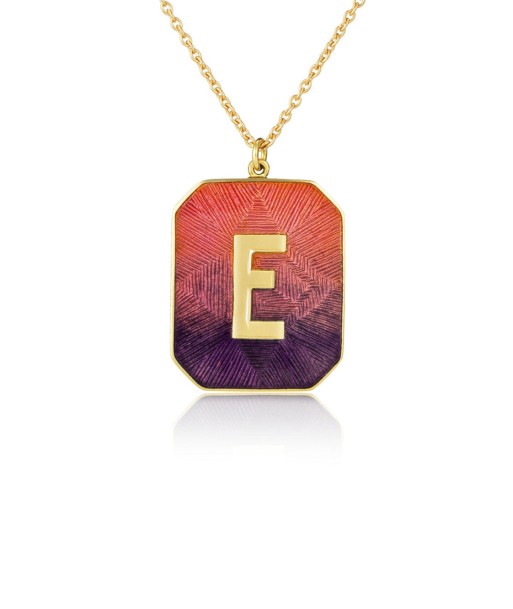 COLLIER ALPHABET ÉMAIL SUNSET E d'Europe débarque