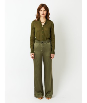 PANTALON SARTORIAL SOIE OLIVE acheter