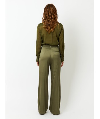 PANTALON SARTORIAL SOIE OLIVE acheter