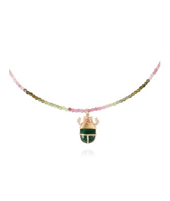 COLLIER SCARABÉE TOURMALINE ET JASPE en ligne