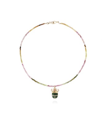 COLLIER SCARABÉE TOURMALINE ET JASPE en ligne