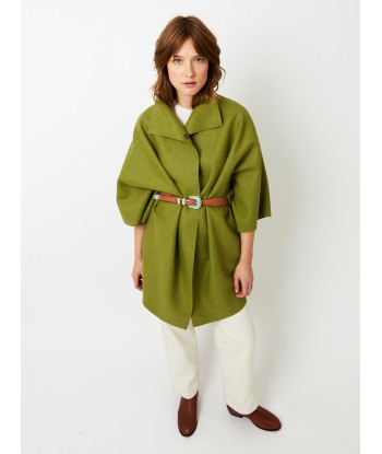 MANTEAU KIMONO PRESSED WOOL PERIDOT online