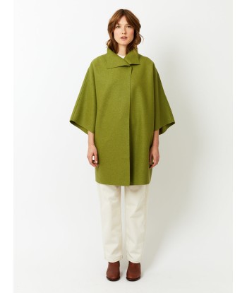 MANTEAU KIMONO PRESSED WOOL PERIDOT online