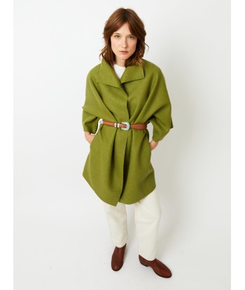 MANTEAU KIMONO PRESSED WOOL PERIDOT online