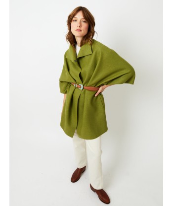 MANTEAU KIMONO PRESSED WOOL PERIDOT online