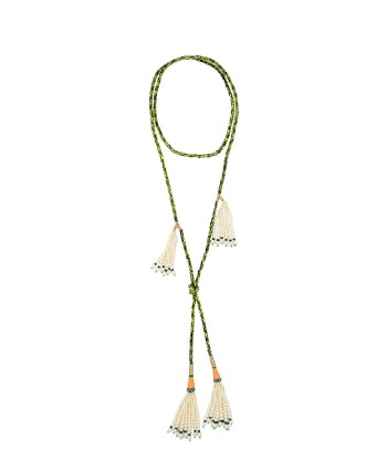 COLLIER DOUBLE CRAVATE VERT solde