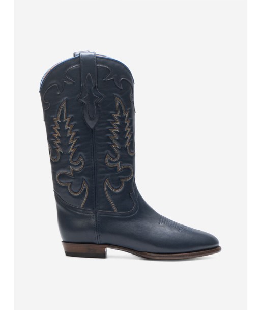 BOTTES MIDNIGHT LEATHER NAVY pas chere