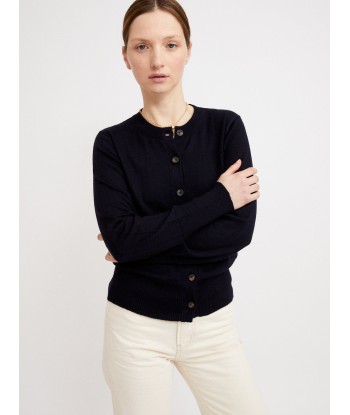 CARDIGAN JULIETTE 100% CACHEMIRE NERO NAVY chez Cornerstreet bien 