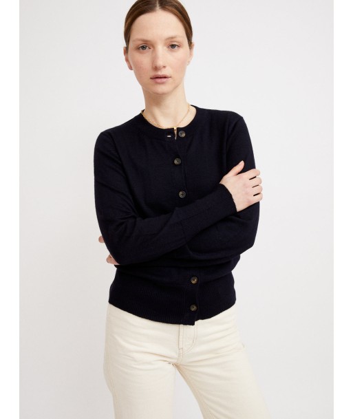 CARDIGAN JULIETTE 100% CACHEMIRE NERO NAVY chez Cornerstreet bien 