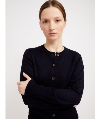 CARDIGAN JULIETTE 100% CACHEMIRE NERO NAVY chez Cornerstreet bien 