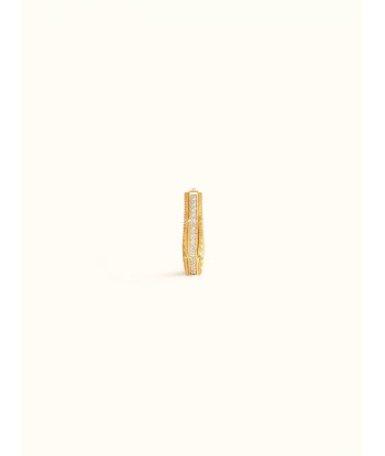 BOUCLE D'OREILLE NYC PETIT MODELE OR JAUNE ET DIAMANTS pas cher