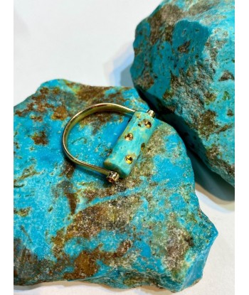 BAGUE TUBE LEA TURQUOISE ET SAPHIRS JAUNES Comparez et commandez 