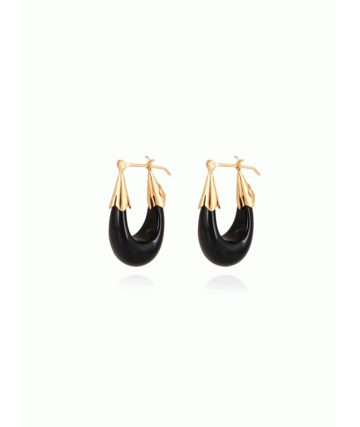 BOUCLES D'OREILLES ECUME PETIT MODELE NOIR l'évolution des habitudes 