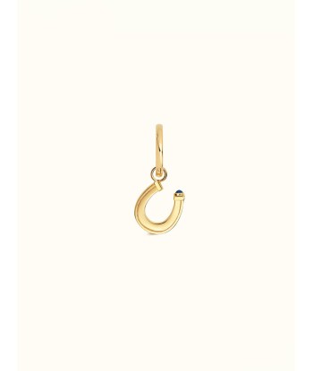 BOUCLE D'OREILLE BABY CHARM HORSESHOE OR ET SAPHIR BLEU les ctes