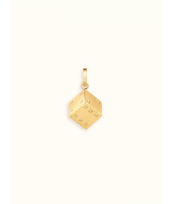 PENDENTIF DADO OR JAUNE ET DIAMANTS 13 MM 2023